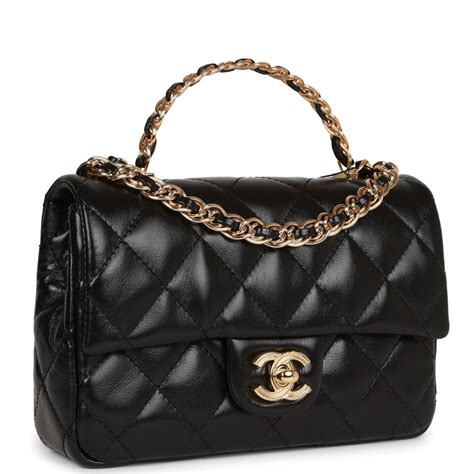 chanel mini crystal top handle|flap bag with handle chanel.